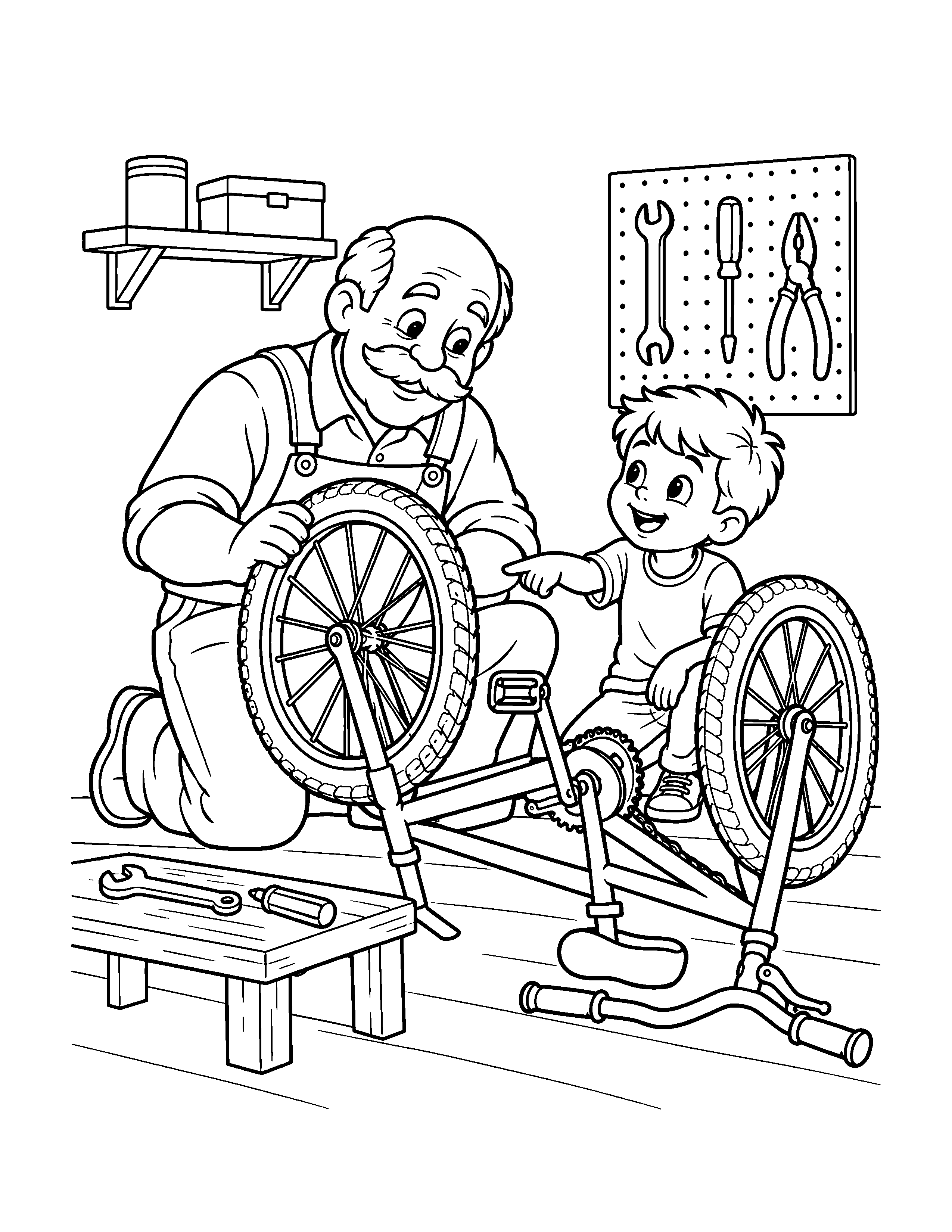 Preview of the Pawpaw’s Shop coloring page